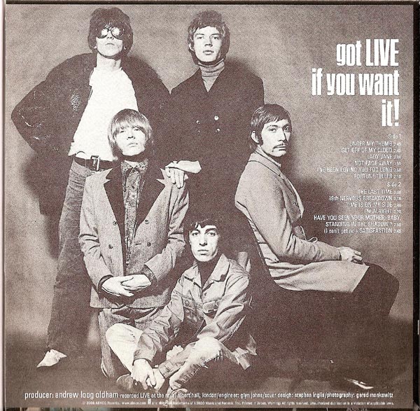 Back Cover, Rolling Stones (The) - Got Live If You Want It!